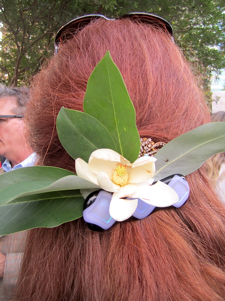 I loved the flower in her hair.