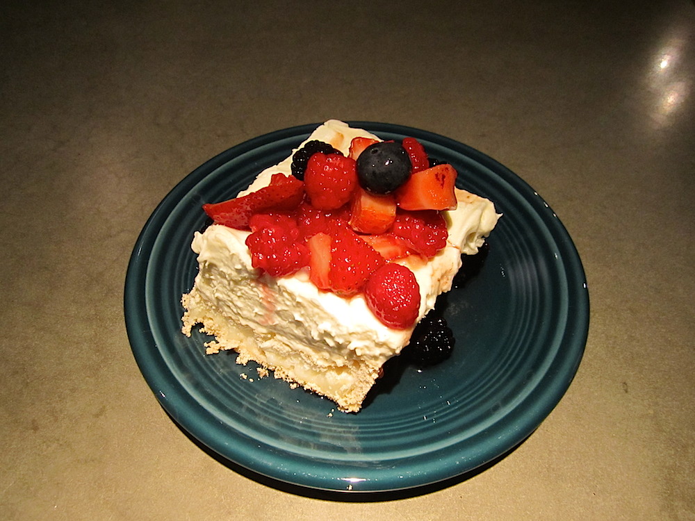 But the "real" dessert took a more heavenly turn. These are called "berries on a cloud" and they are light and delicious.