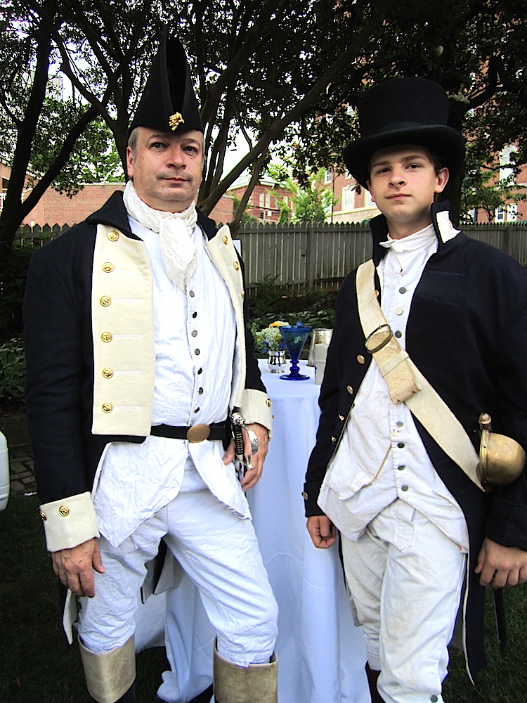 Father and son Jim and Alex Hamilton portrayed British soldiers from the War of 1812 at the Blount Mansion party earlier this month.