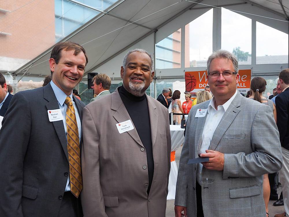 From left, City Councilman Marshall Stair, Tank Strickland and Dr. Matt Stiles.
