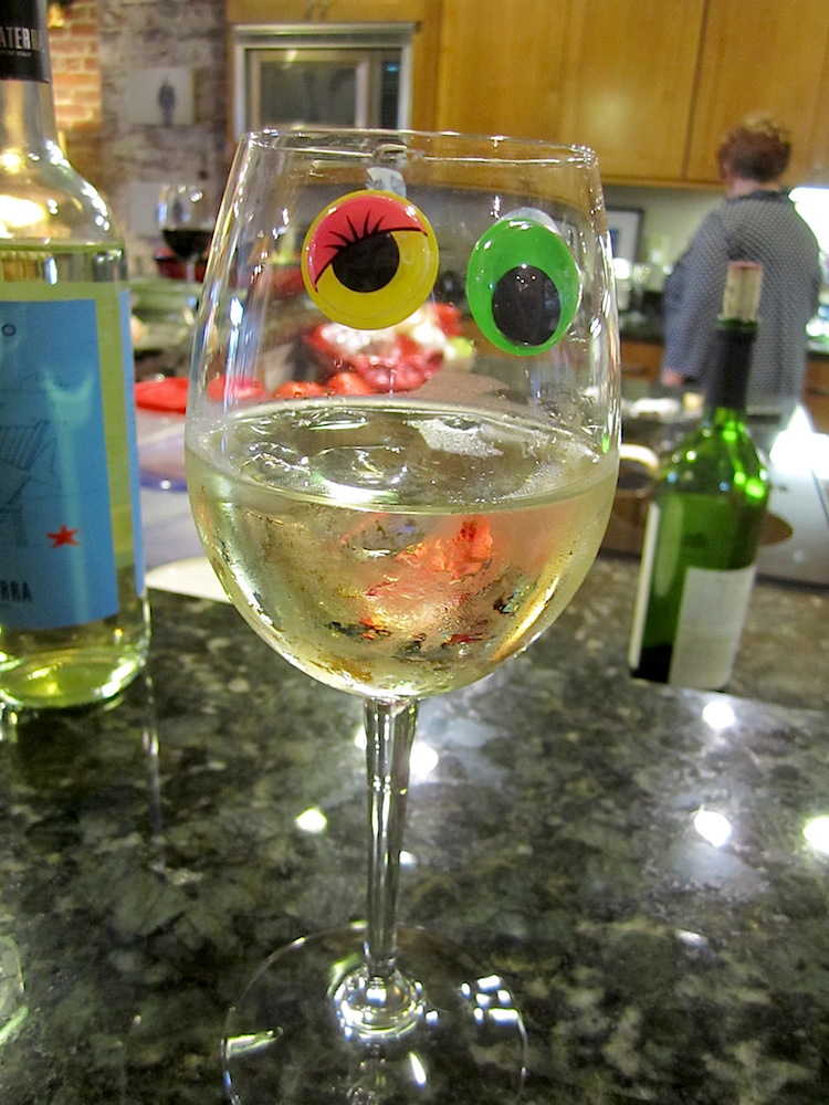 Still, I found someone had appropriately adorned my wine glass. Loved!
