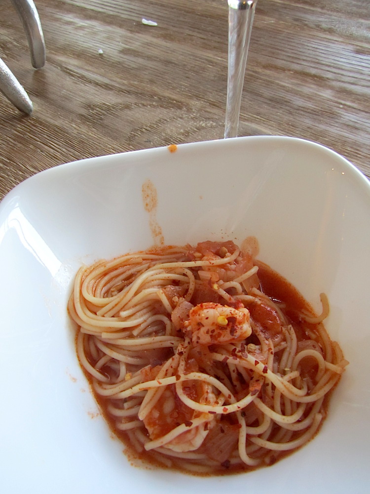 Here's a closer look at that shrimp diablo. I added crushed red pepper flakes to mine to kick the heat up even more.