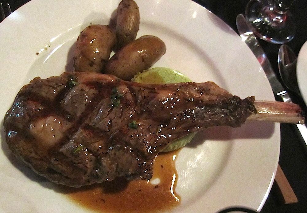 Have you ever seen a bigger serving at a formal dinner? It was veal, but some folks thought it was brontosaurus.