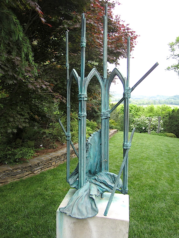 This piece called "Cathedral" is in the yard.