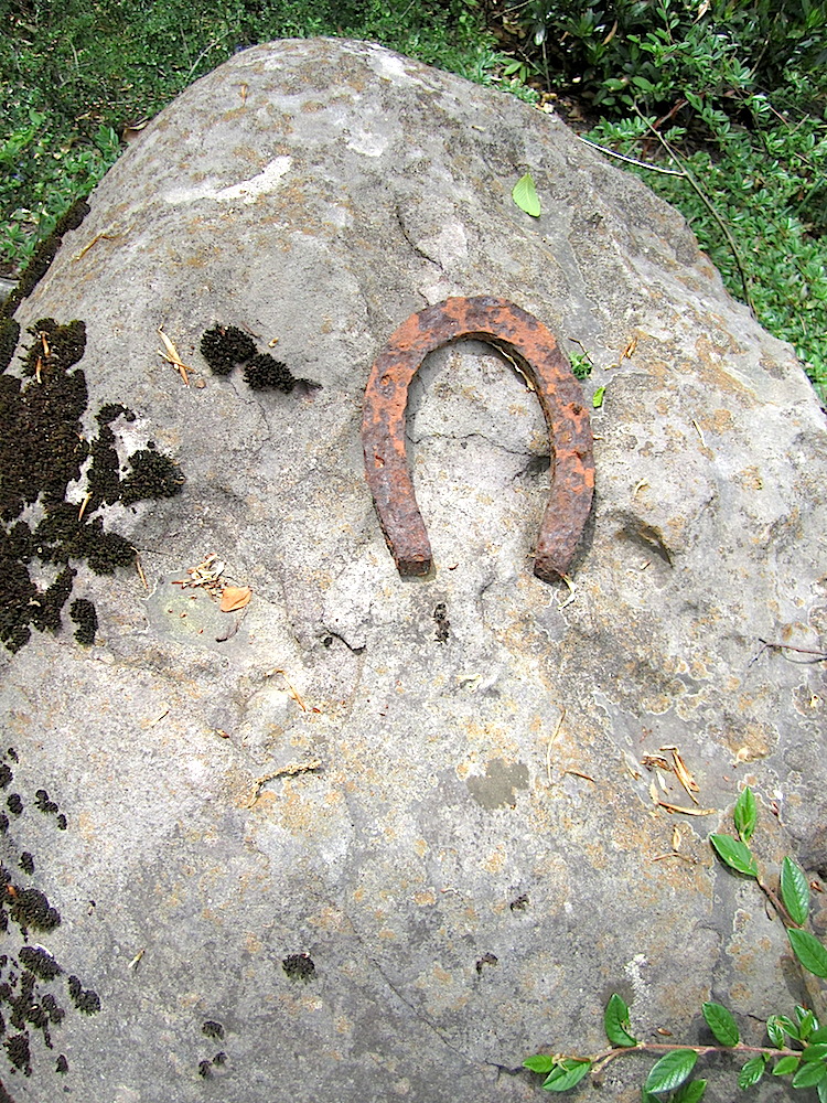 A reminder of the horses that were disposed of in the quarry. Solomon has found several horseshoes.