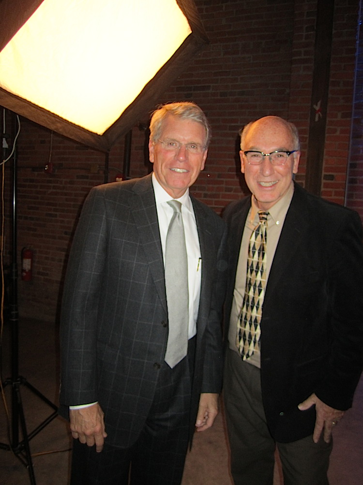 David Martin, left, with photographer Charlie Brooks, who was documenting the occasion.