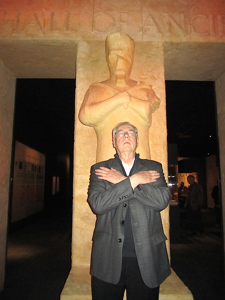 My hilarious husband, Alan Carmichael, at the entrance to the Hall of Ancient Egypt in the Houston Museum of Natural Science.
