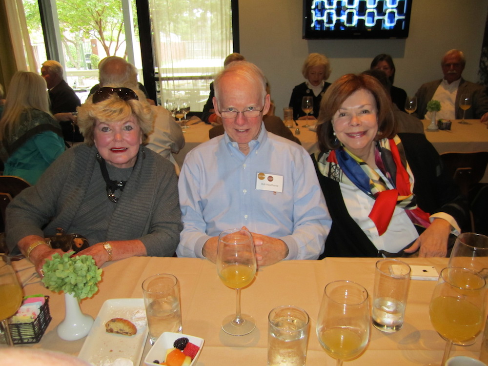 Charleene Edwards, left, with Bob and Susan Hawthorne at lunch.