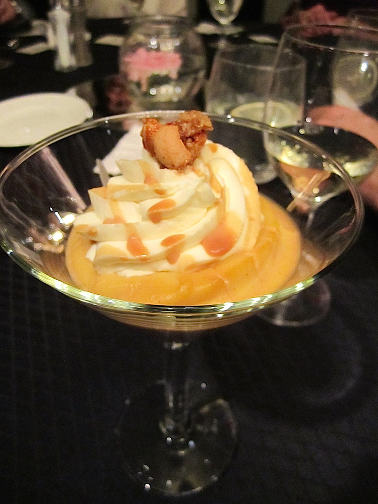 Butterscotch pudding was Alan's favorite part of the dinner, which we had as a group in the hotel.