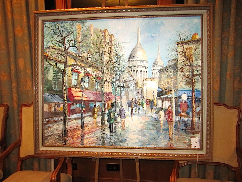 And large artwork including this painting of Paris donated by Jim Clayton.