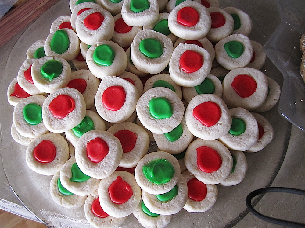 The cookies were awesome, as usual. Tami Hartmann made these thumbprints.