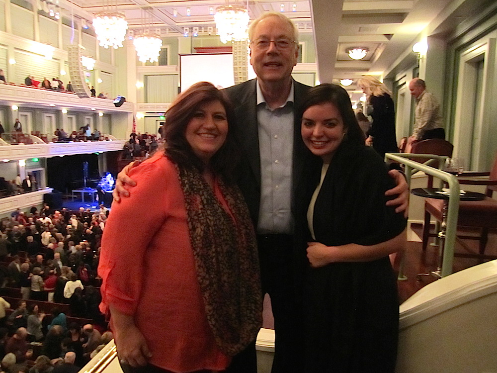 Alan Carmichael with Shaun Fulco Hyver, left, and Hannah Parker.