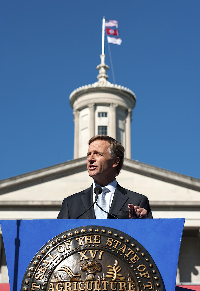 Gov. Haslam delivering the inaugural address.