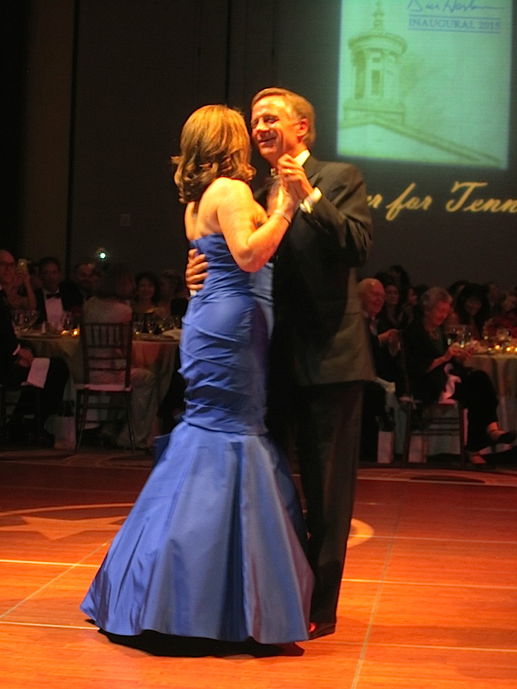Newly sworn in second-term Gov. Bill Haslam and his wife, Crissy, share a first dance to Rascal Flatts' rendition of their hit, "My Wish."