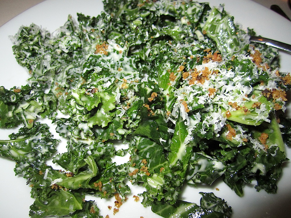 First course was a winter kale salad with Singing Brook cheese, olive cornbread crumble and creamy garlic vinaigrette. It was served with a 2010 Levendi chardonnay from Sweeney Ranch in Napa Valley. Even though I'm not a big fan of chardonnay, it was a good match with the salad and dressing. I'm not sure my favorite pinot grigio would have stood up to it.