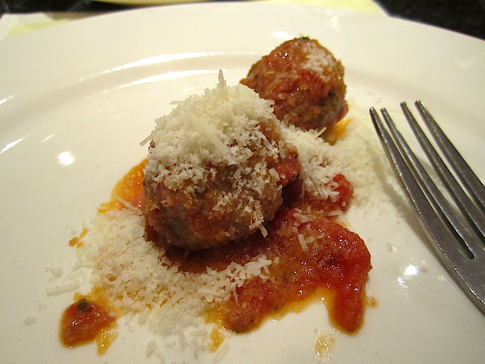 Meanwhile the meatballs were served -- and devoured.