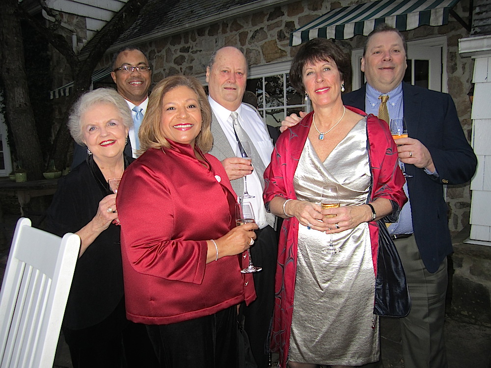 Enjoying the evening outdoors were, from left, Dawn Ford, Jim Nichols, Phyllis Nichols, Richard Ford, Katie and Blair Kline.