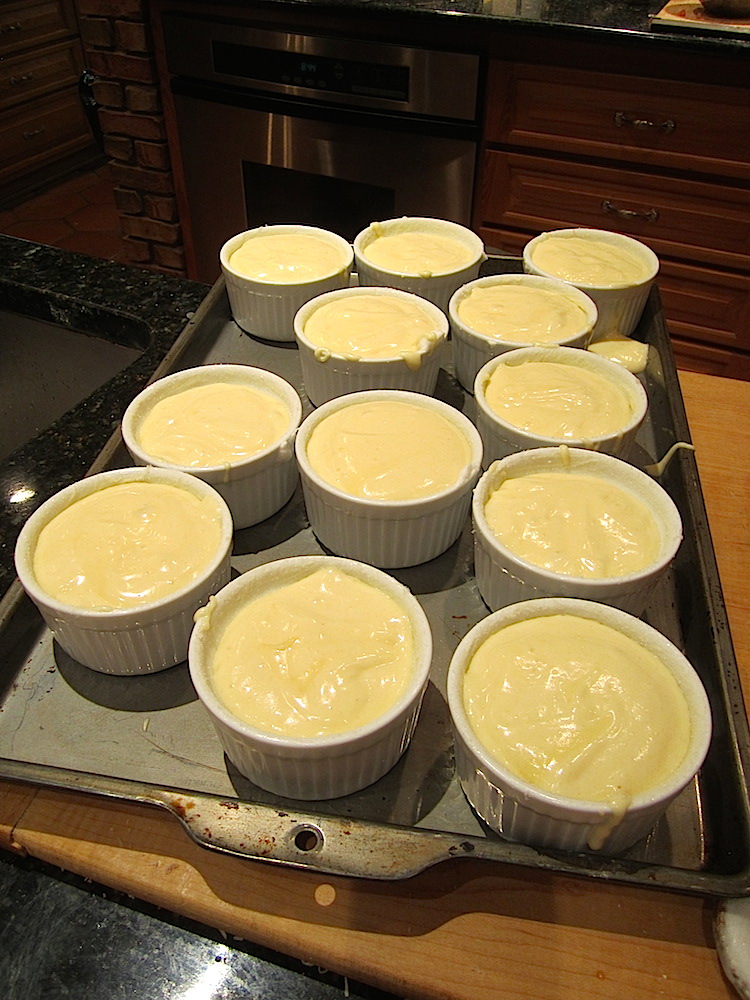 Souffles ready for the oven.