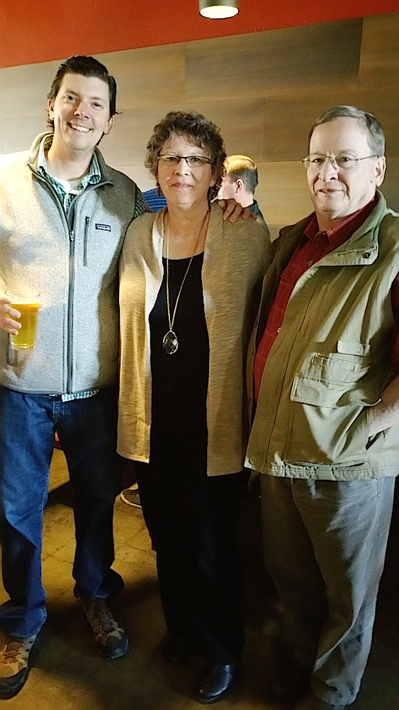 Joseph Lenn, left, chats with News Sentinel Food Editor Mary Constantine and her friend, Matt Graveline.