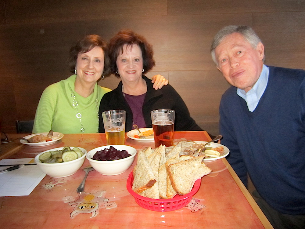 Chef Lenn's mother, Emily Lenn, left, with Sharon and Allan Benton of Benton's Smoky Mountain Country Hams.
