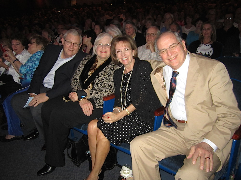 Our friends, from left Mke and Paula Browning and Carolyn and Dr. Doug Leahy joined us on the front row. Alan went to Fulton High School with all of them.
