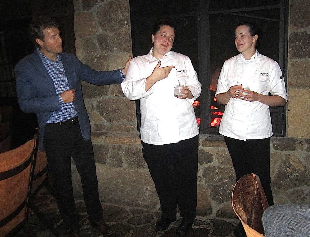Sam Beall with The Barn's new executive chef, Cassidee Dabney, center, and pastry chef, Liz Miller.
