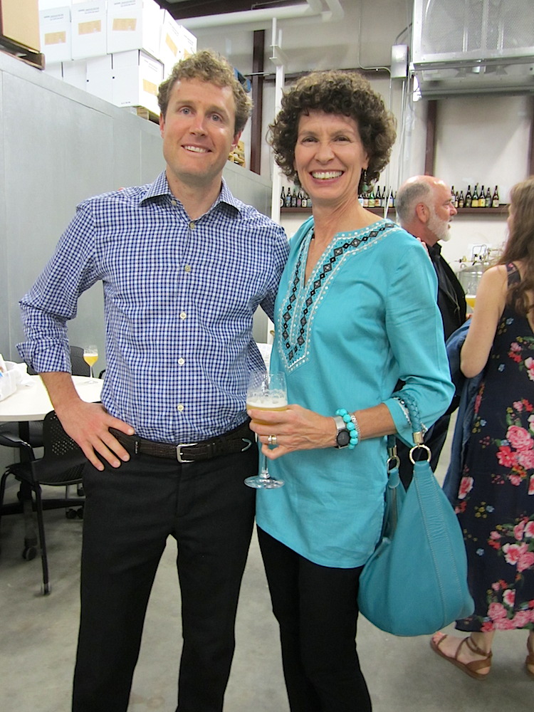 Sam Beall, the proprietor of Blackberry Farm, hosted the Southern Food Writing Conference attendees at Blackberry's new brewery in downtown Maryville. He's here with Chris Kahn, a volunteer with the International Biscuit Festival and all-around food expert.