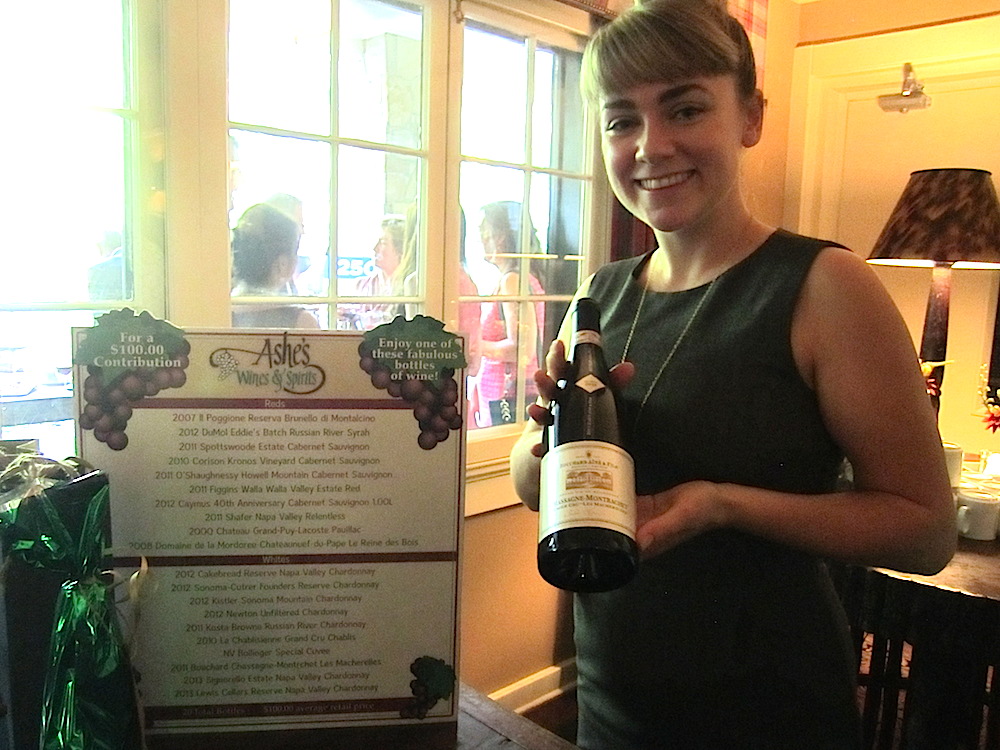 Maja Djorcev Roy conducted the "wine pull" inside. These affairs, where you plop down a set amount of money and pick a random bottle of wine, are increasingly popular and local fundraisers.