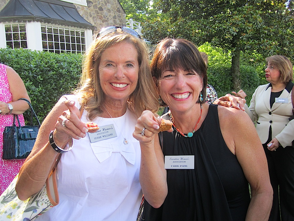 Susan Richardson Williams, left, and Carol Evans enjoying the incomparable Blackberry Farm appetizers.