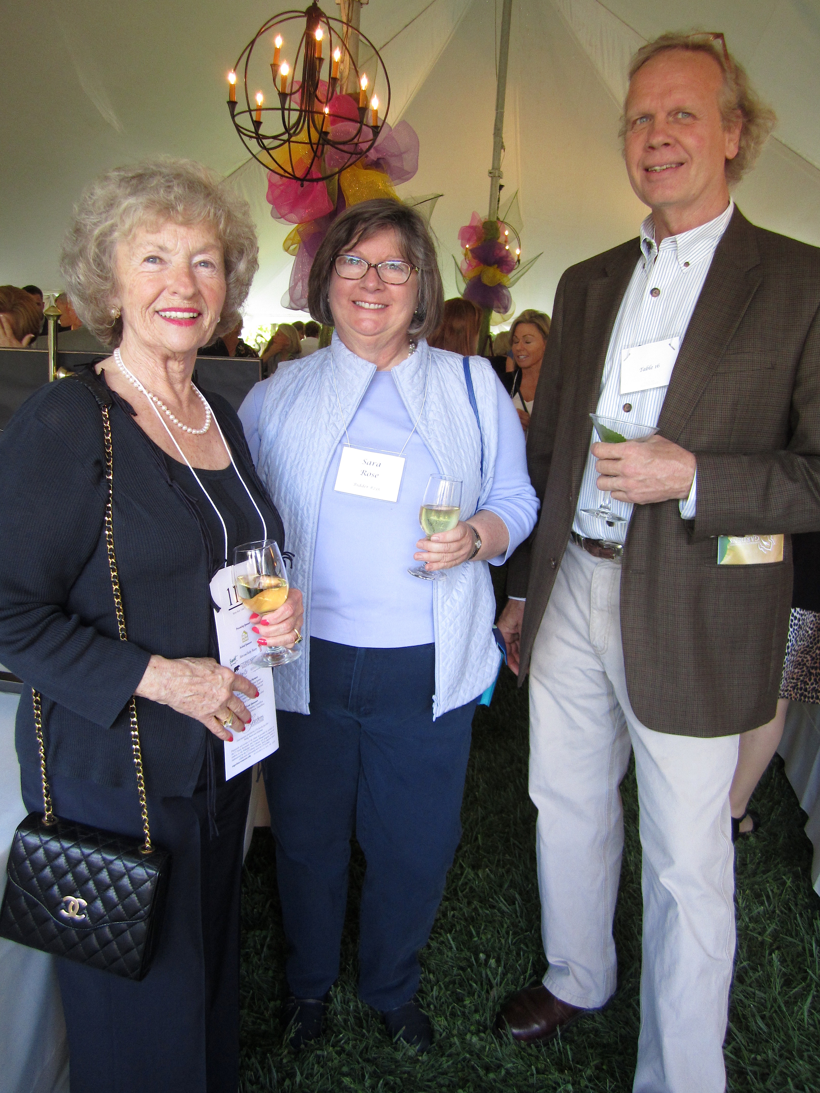 Jack and Sara with Betsey Bush, left, at UT Gardens event in 2014.