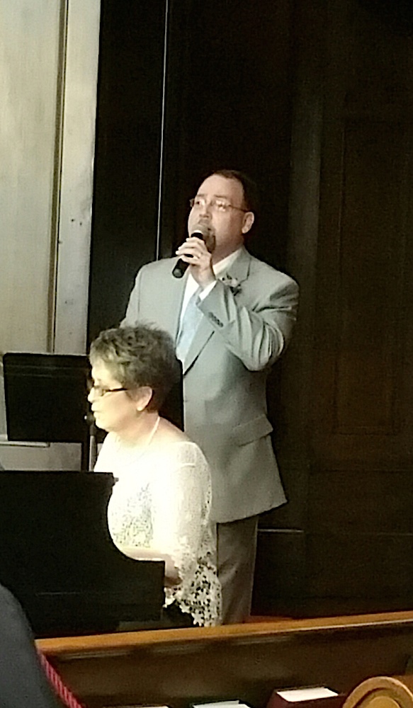 Mark Beeler, a cousin of the bride, was soloist as guests waited for the 5:30 p.m. ceremony to begin.