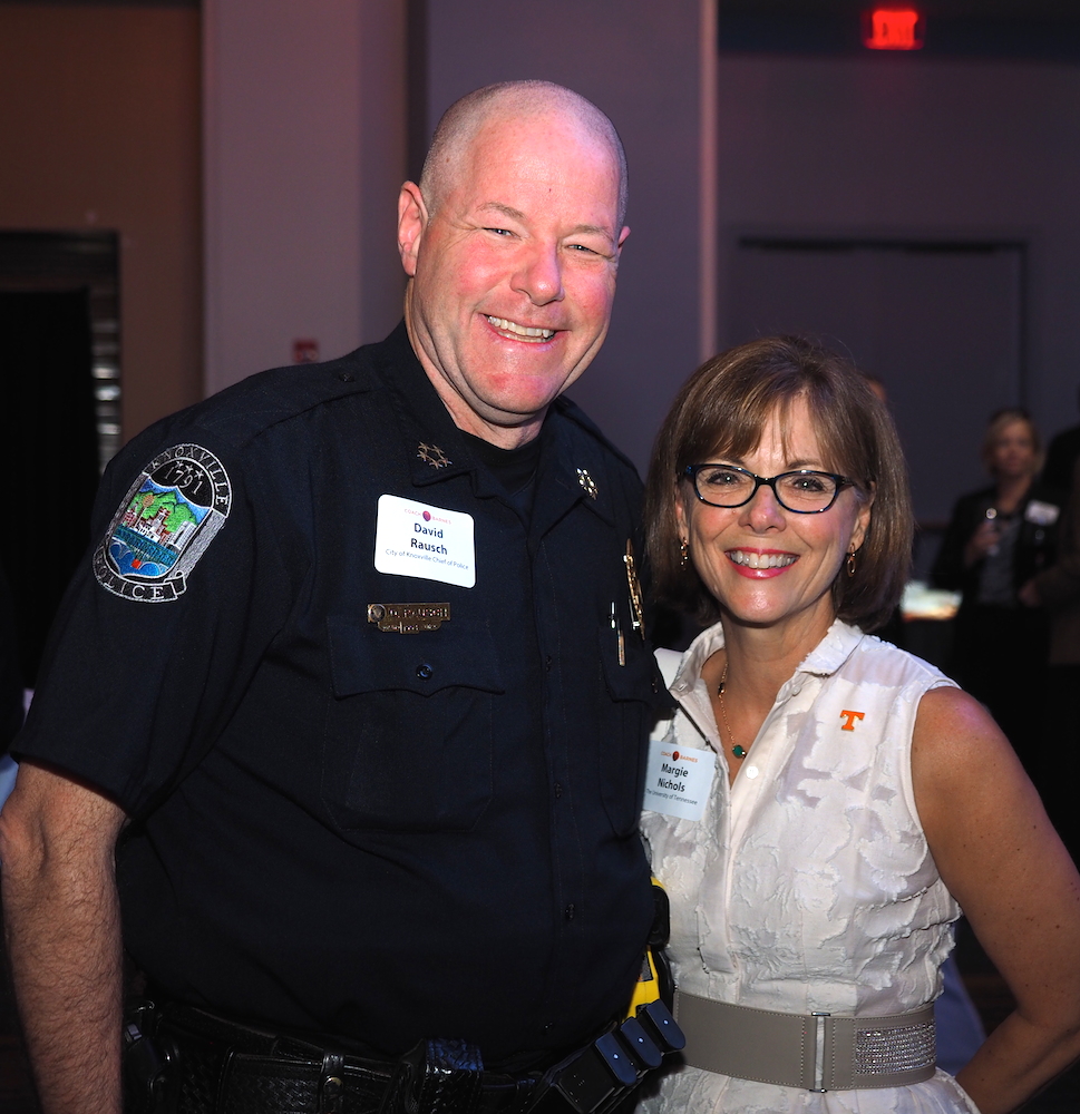 Knoxville Police Chief David Rausch with Margie Nichols of UT.