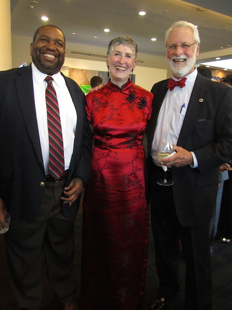 City Councilman Finbarr Saunders, right, with his wife, Ellen Bebb, and Terry Tabors of the Knoxville Chamber.