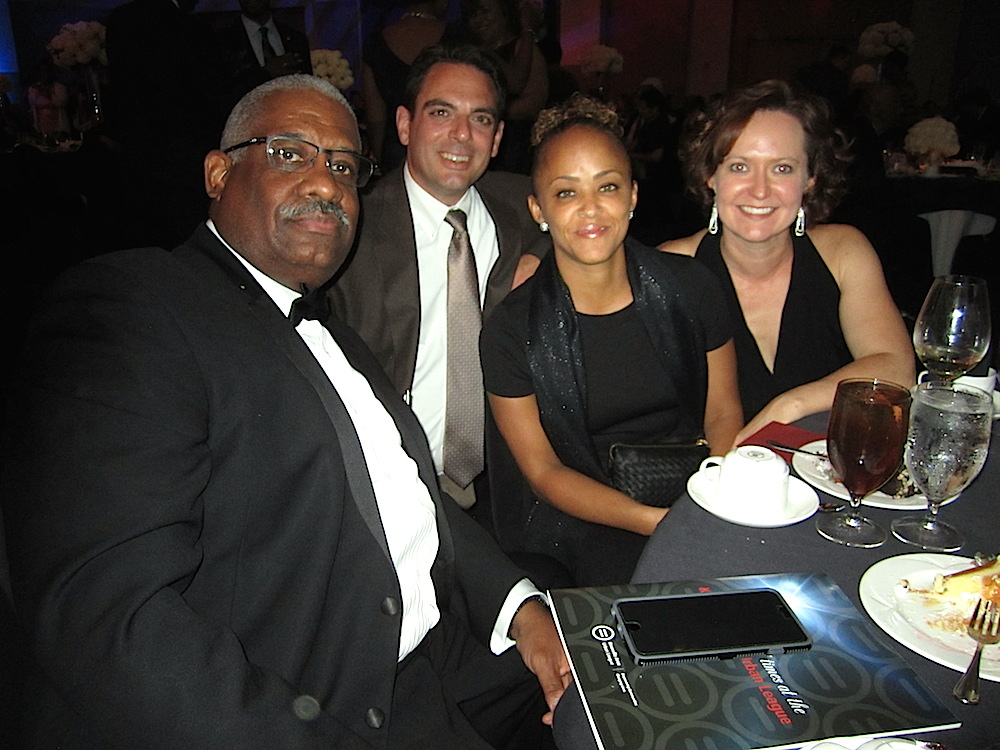 At the Messer Construction table, from left, Messer Vice President and Chief Inclusion and Diversity Officer Stan Williams, Operations Vice President John Blum, Economic Inclusion Executive Sonya Walton, and EVCO Steel Fabrication President Kristina Everingham.