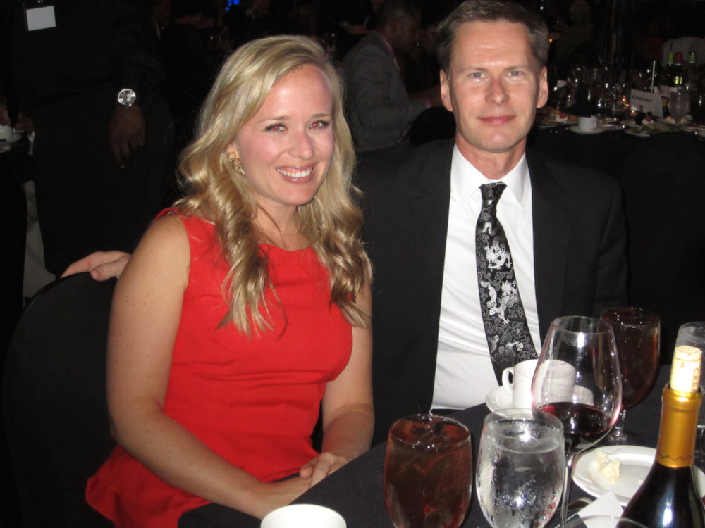 Scott Bird and Natalie Bailey at a Moxley Carmichael table.