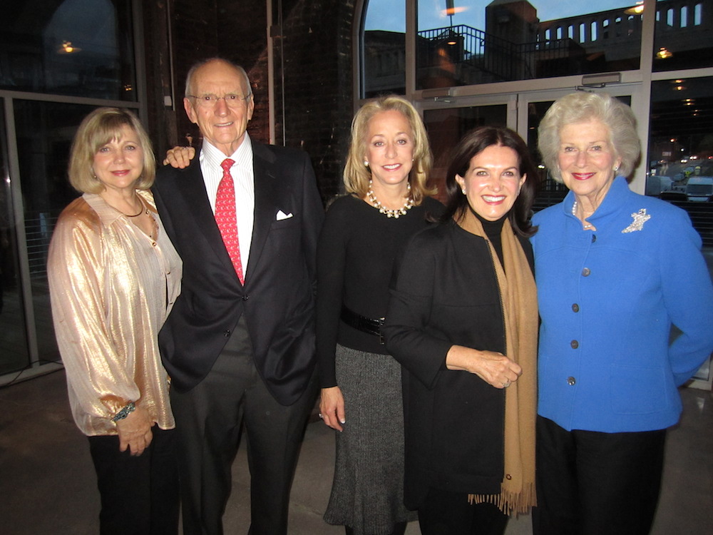 Early arrivers were, from left, Sylvia Lacey, Jim Haslam, Kreis Beall, Brenda Wood and Natalie Haslam.