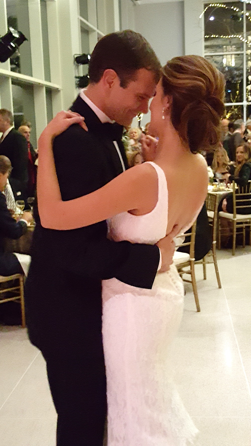 The bride and groom took a spin to the song, "Wonderful Tonight."