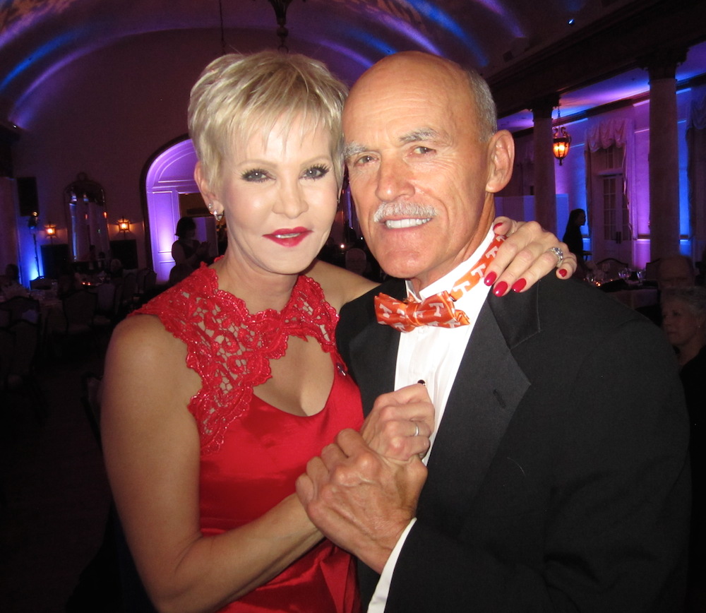Bear Stephenson and Shirley Elder hit the floor after his live auction duties were finished.