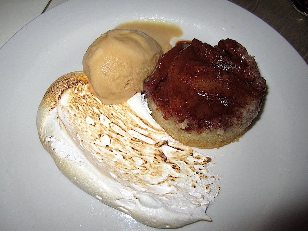 Finally, Alan's favorite course: Southern apple tart tatin with salted caramel ice cream and toasted marshmallow fluff.