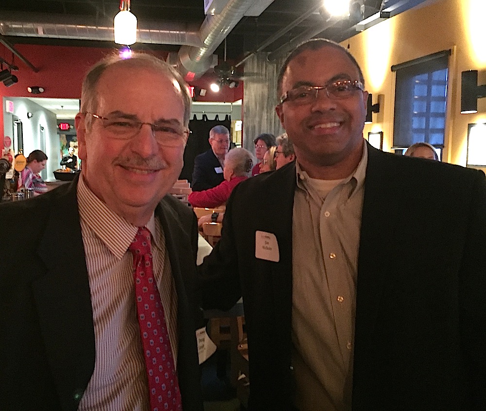 Dr. Doug Leahy, left, and Realtor Jim Nichols. (Photo by John McCulley.)