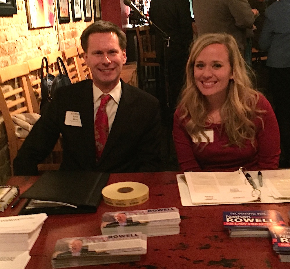 Scott Bird and Natalie Bailey were hard at work checking folks in. (Photo by John McCulley.)