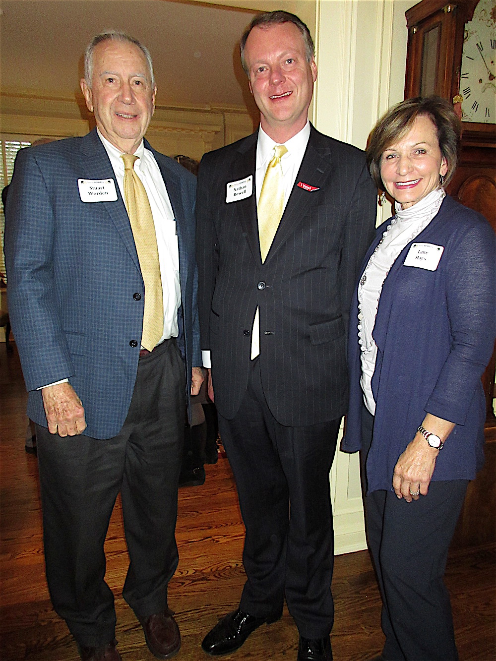 Rowell, center, with Stuart Worden and Lane Hays.
