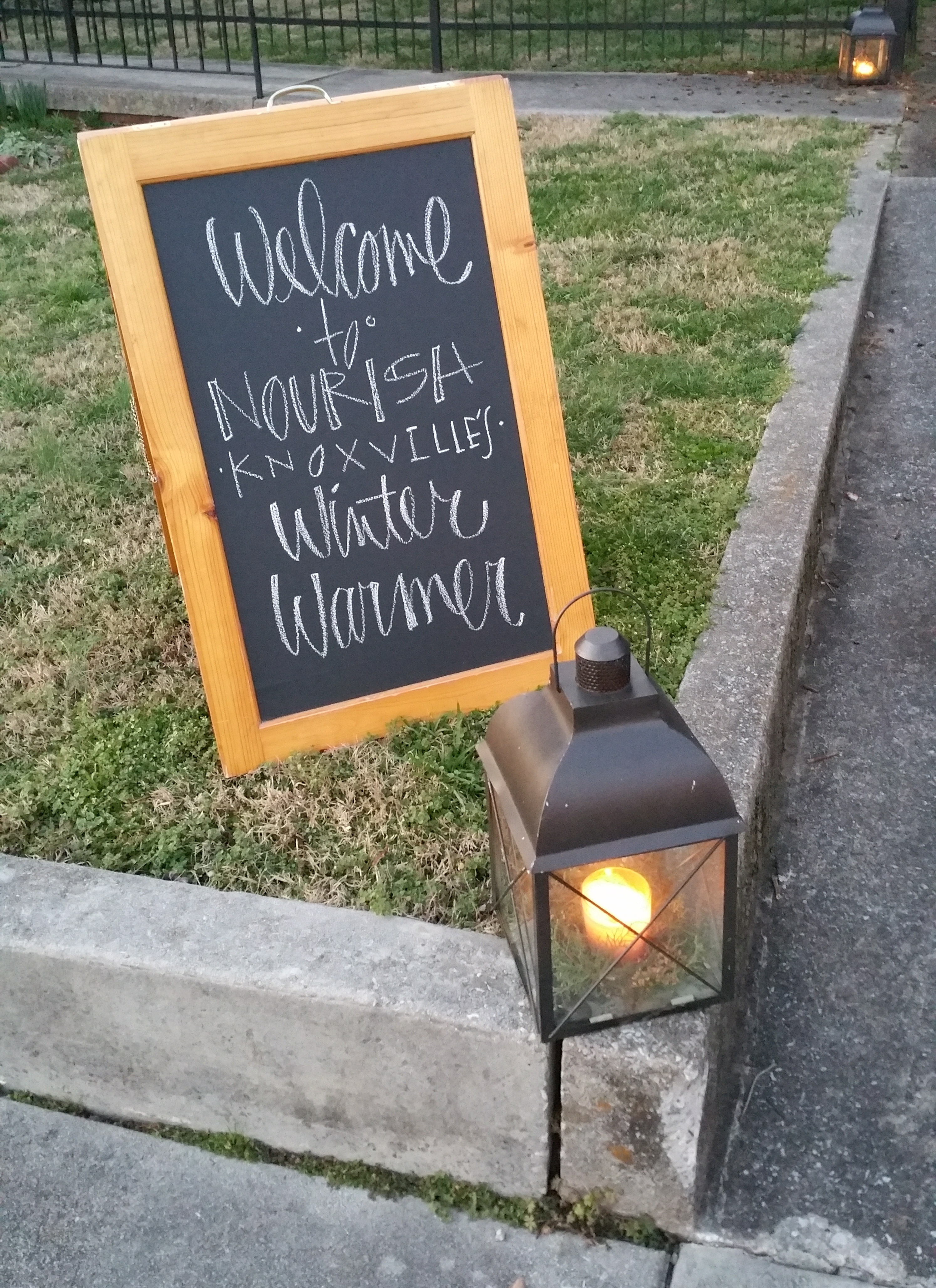 Lanterns guided us to the event entrance at First Christian Church Knoxville.