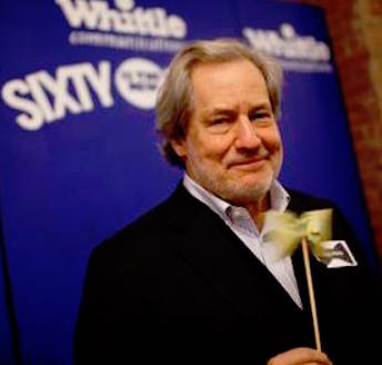 Chris Whittle, who is 69 now, posing with a trademark bow tie used as a prop for photos at the Whittle reunion. The slogan for the reunion: Sixty is the new 13-30, referring to the original name of the company. (Photo by David Andrews.)