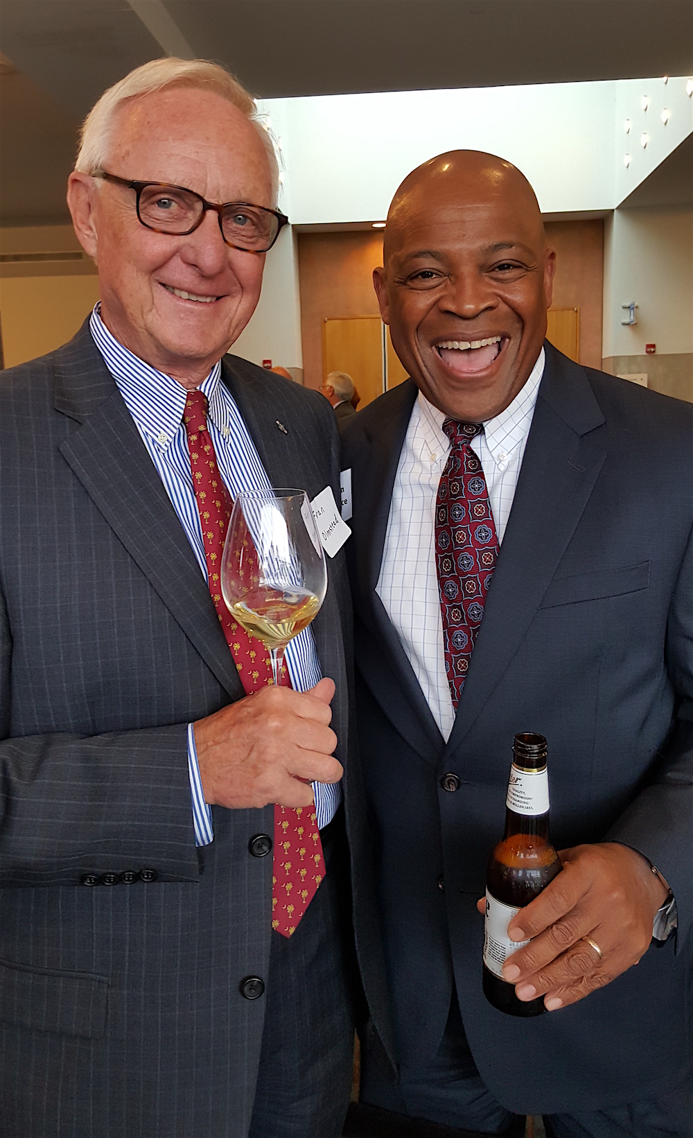 Fran Olmstead, left, former chairman of the Covenant Health board, with current board member Alvin Nance.