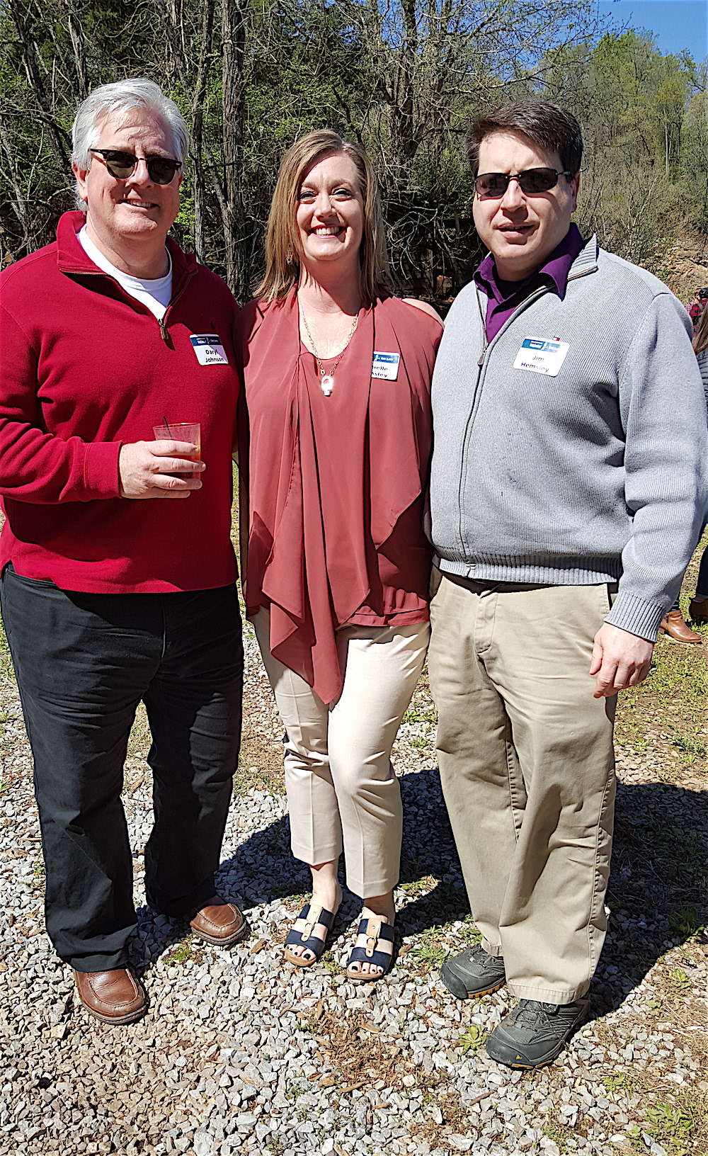 Daryl Johnson, left, with Danielle and Jim Hemsley.