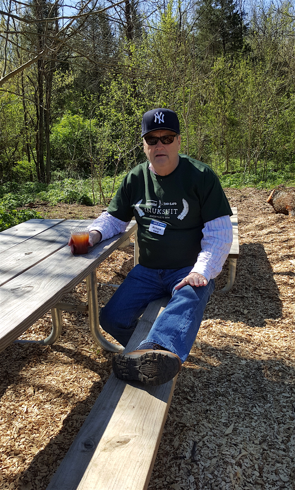 Our friend Richard Ford had a knee replacement not too long ago. He was stretching his leg, per doctor's orders.
