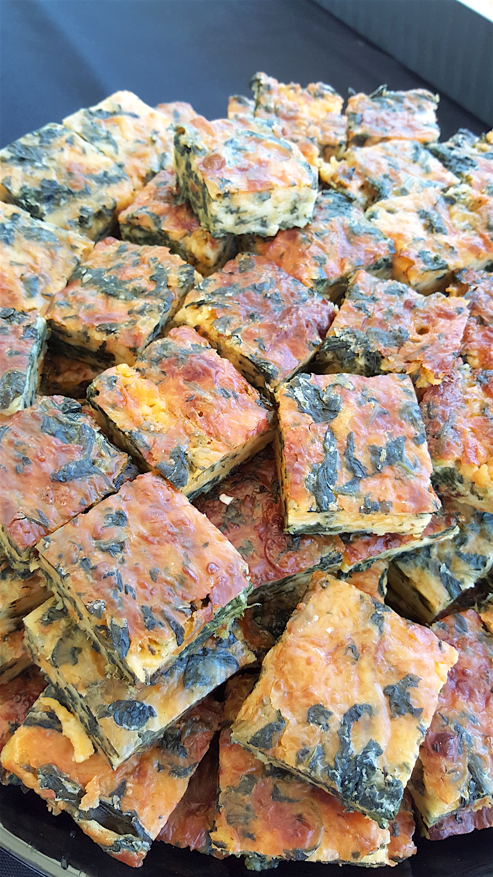 And, for the vegetarians, spinach quiche squares. Yum.