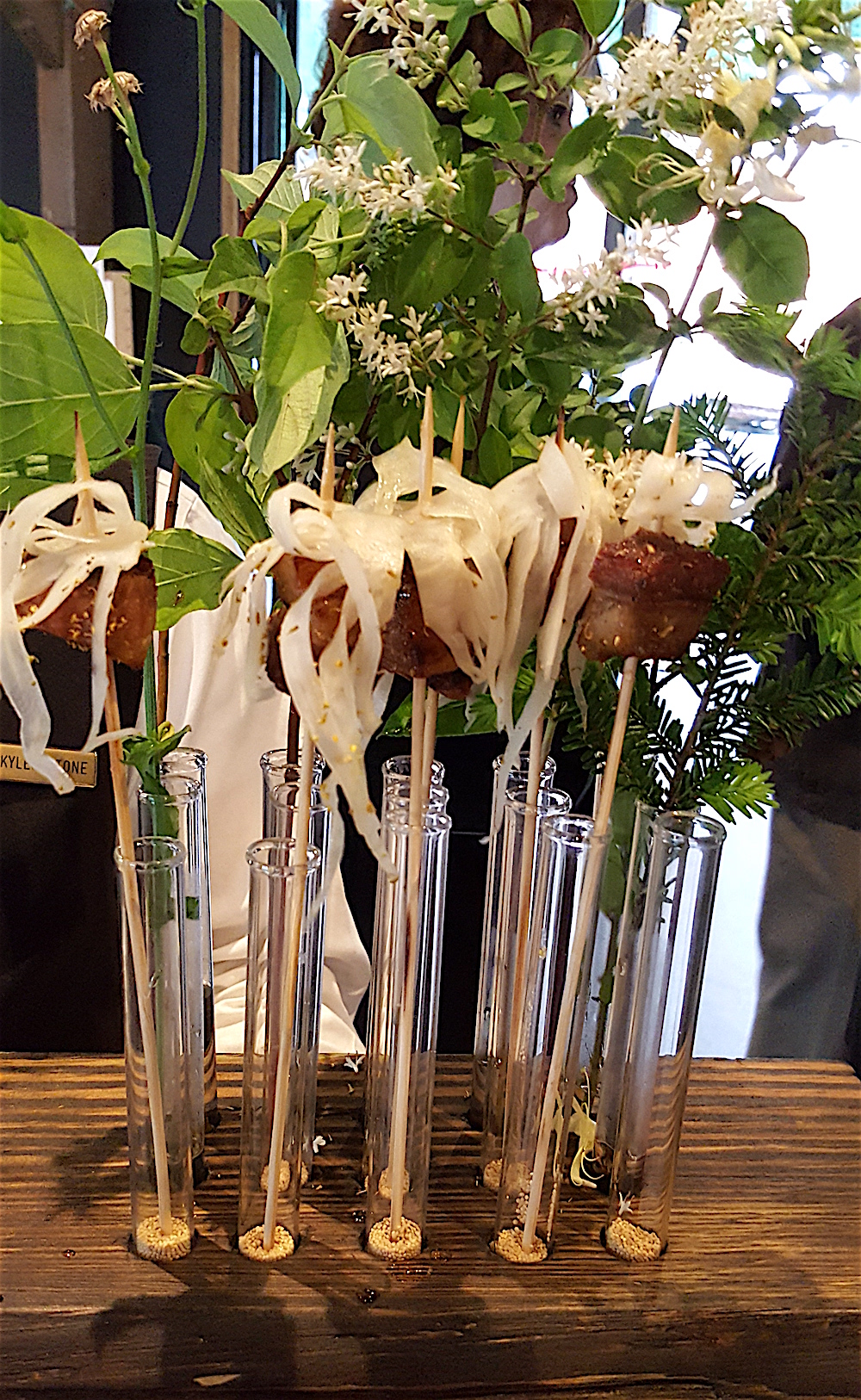 Isn't this the coolest appetizer presentation ever? Pork belly with fennel.