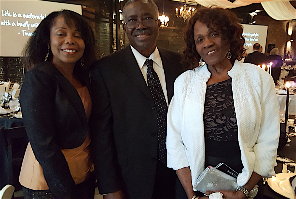 Alice Wirth, left, with her parents, Bernice and Obasi Onuoha.
